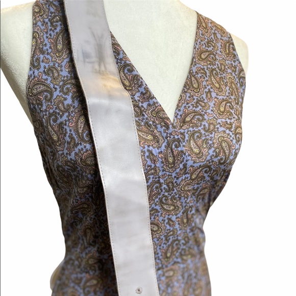 Ralph Lauren Vintage 80s Blue Paisley Maxi Dress - Picture 8 of 9